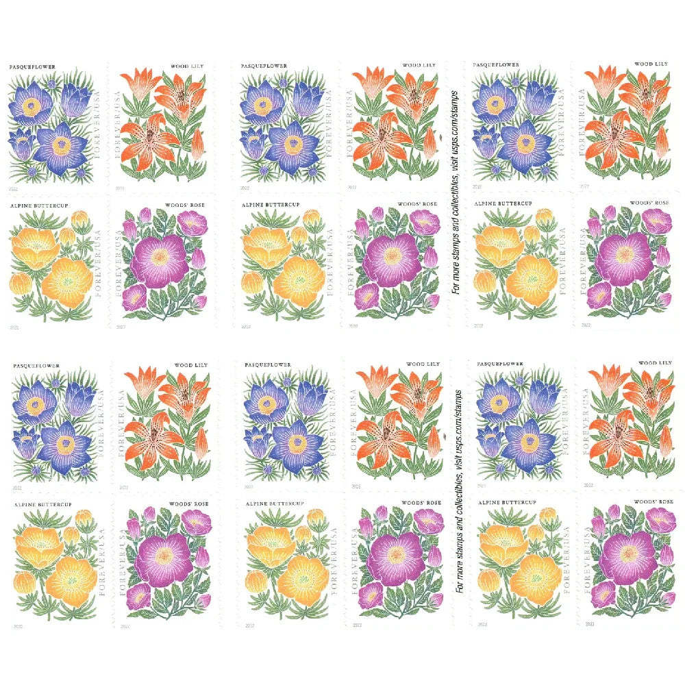 (2022) USPS Mountain Flora First-Class Forever Stamps - Kestreli