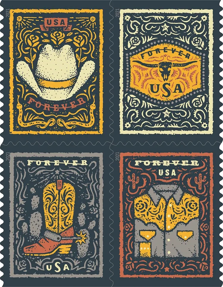 (2021) USPS Western Wear Forever Postage Stamps - Kestreli