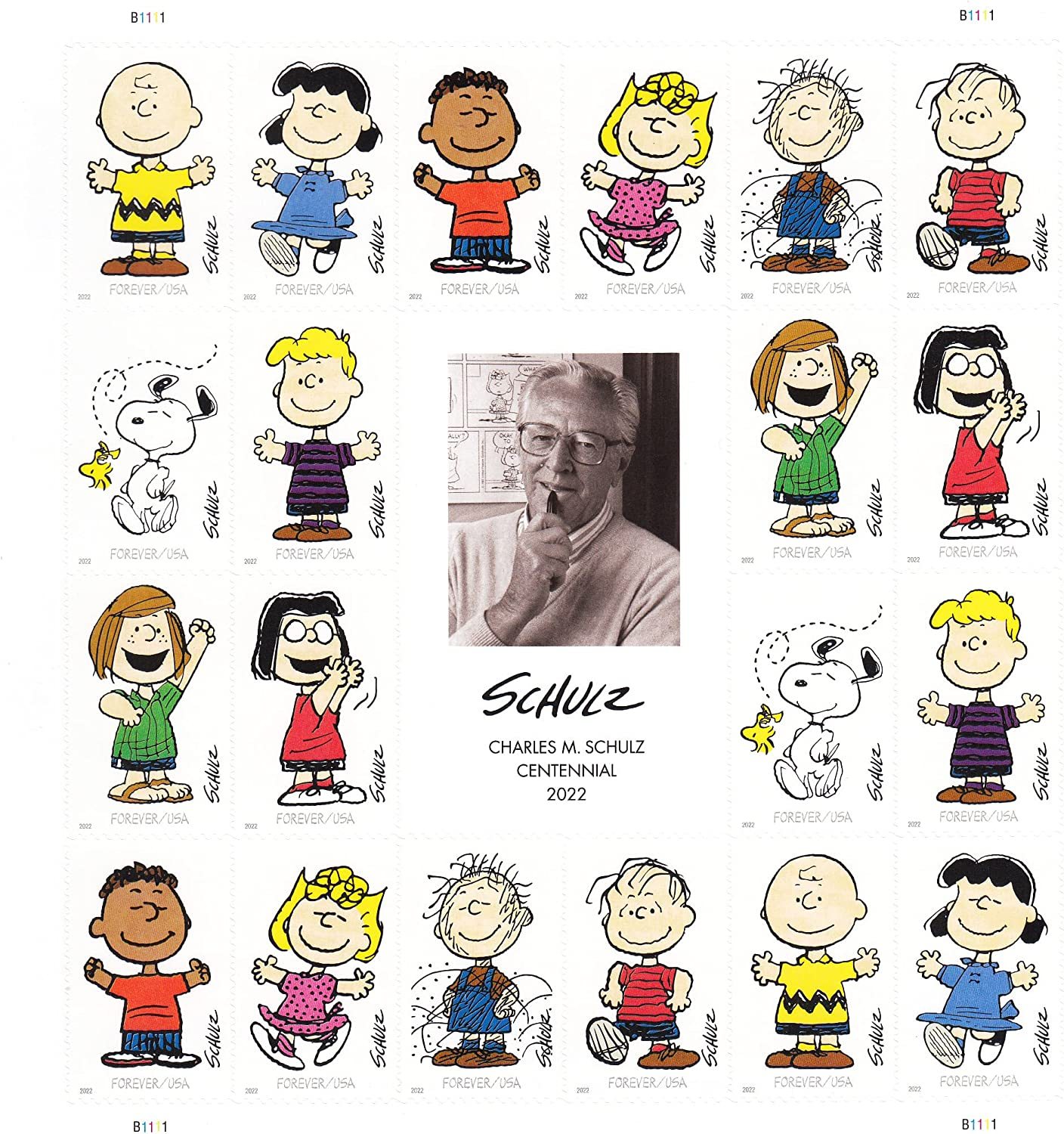 （2022）Charles M. Schulz Sheet Forever First Class Postage Stamps - Kestreli