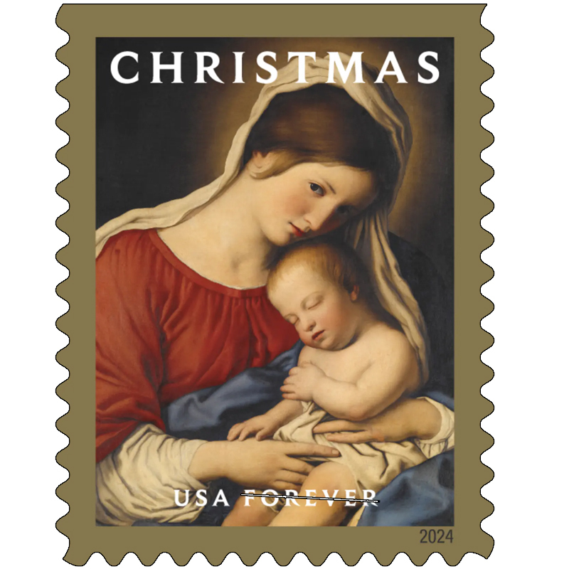 2024 usps Christmas Madonna and Child Forever Stamps Book of 20 - Kestreli