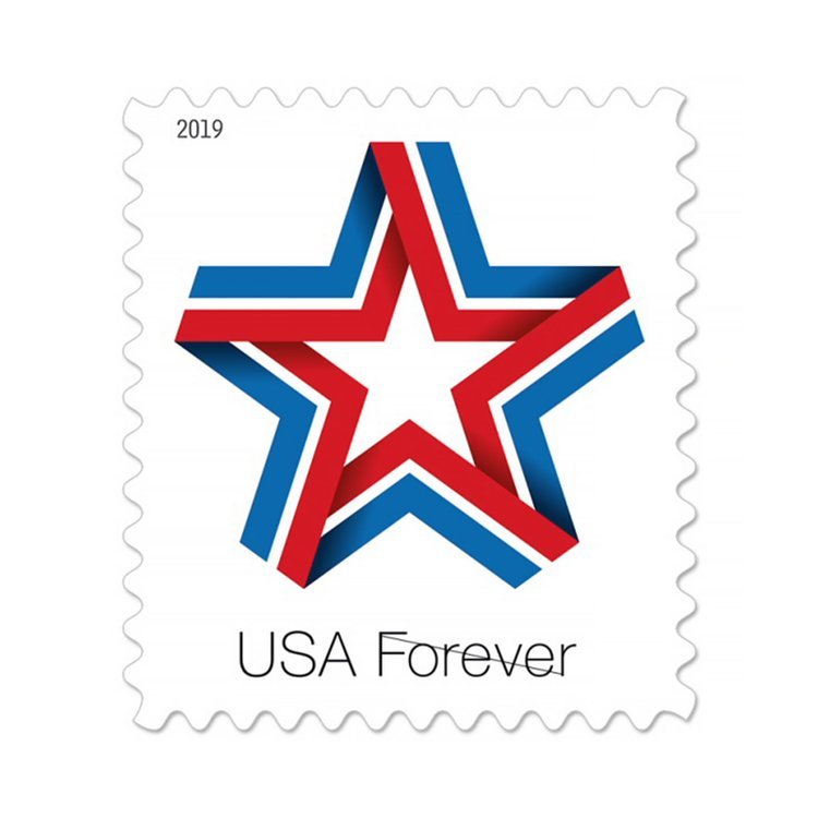 (2019) USPS Star Ribbon Forever Stamps - Kestreli