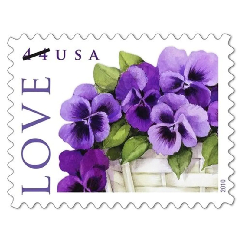 2010 LOVE: Pansies in a Basket Collectible Stamp Sheet of Twenty 44 Cent Stamps - Kestreli