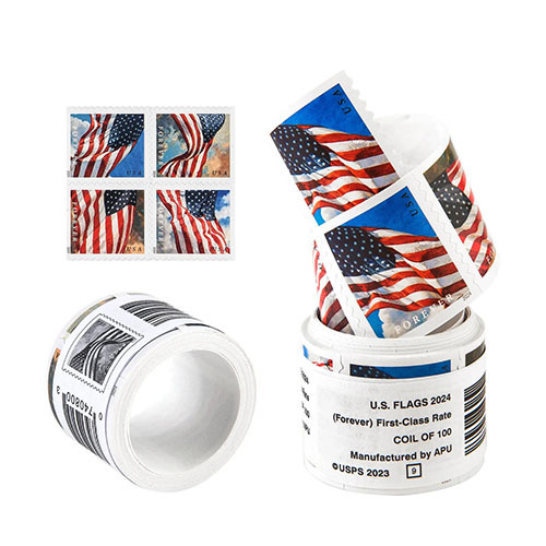 2024 USPS Forever American Flag Stamps Rolls - Kestreli