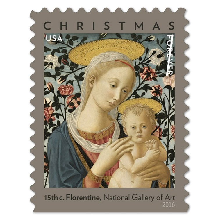 (2016) USPS Florentine Madonna and Child Forever Stamps - Kestreli