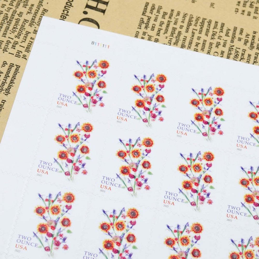 2022 US Two Ounce Sunflower Bouquet Forever Stamps - Kestreli