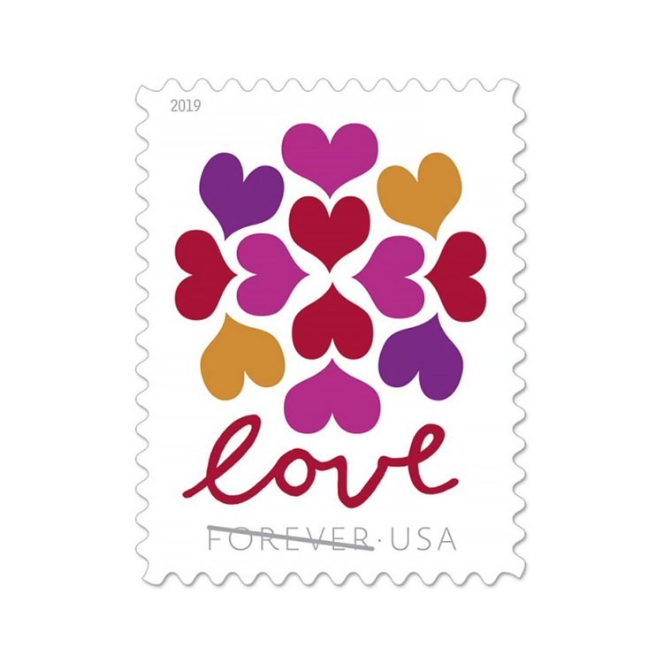 (2019) USPS Hearts Blossom Love Forever Stamps - Kestreli