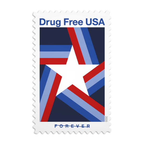 (2020) USPS Drug Free USA First-Class Forever Stamps - Kestreli