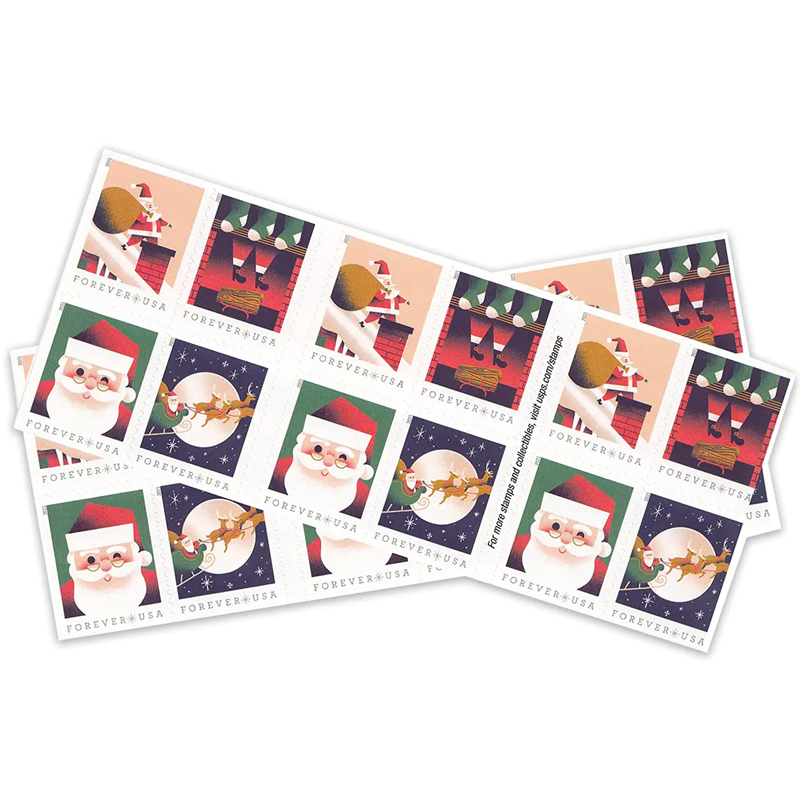 2021 USPS A Visit from St Nick Forever First Class Postage Stamps - Kestreli