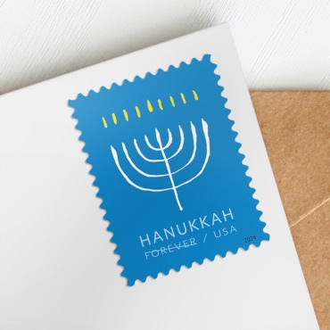 2024 USPS Hanukkah  Forever Stamps, Sheet of 20 - Kestreli
