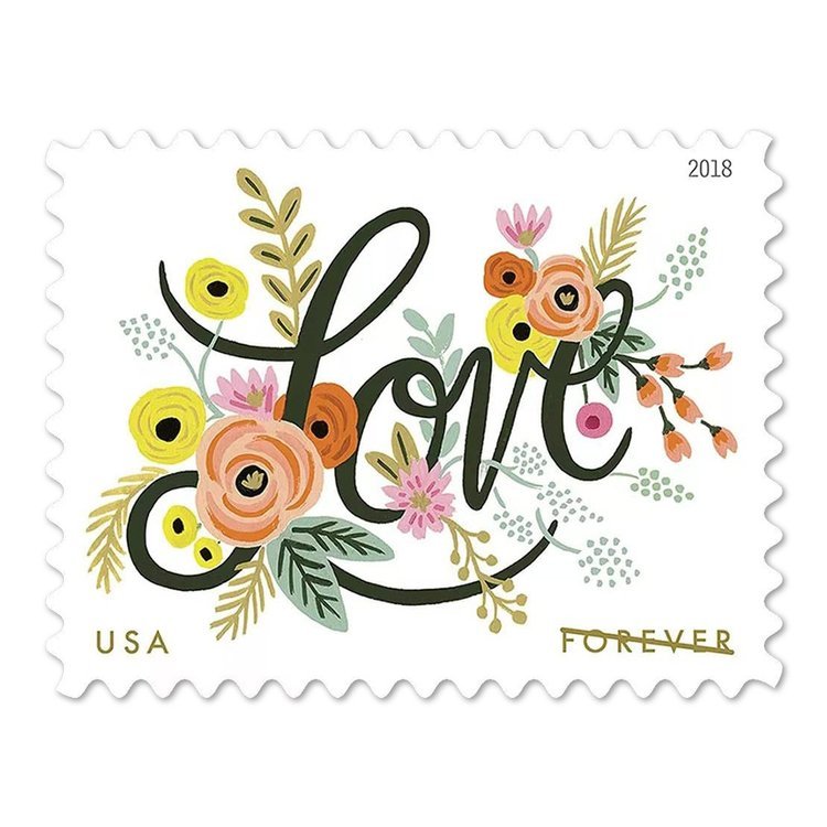 (2018) USPS Love Flourishes Forever Stamps - Kestreli