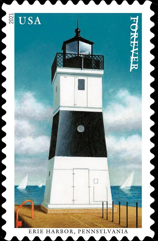 (2021) USPS Mid Atlantic Lighthouses Forever Postage Stamps - Kestreli