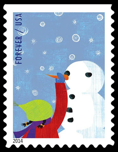 2014 USPS Winter Fun Forever Postage Stamps - Kestreli