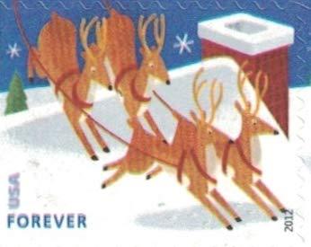 2012 US Stamp Santa & Sleigh - Booklet of 20 Forever Stamps - Kestreli