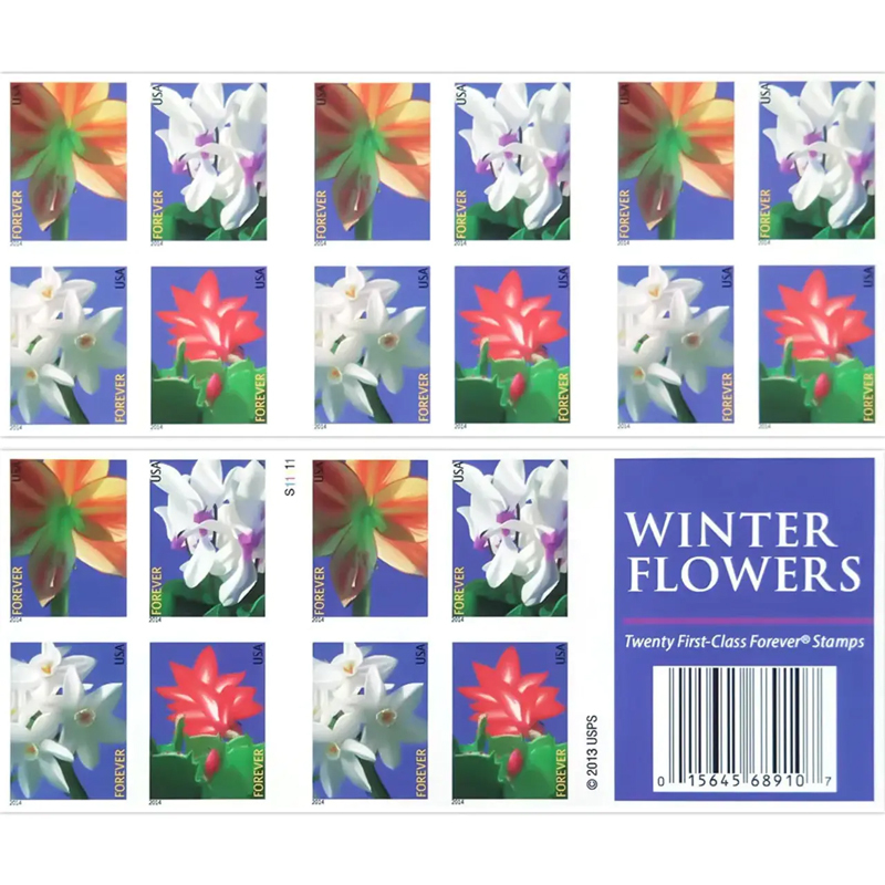 Winter flowers -Forever Stamps 2014 - Kestreli