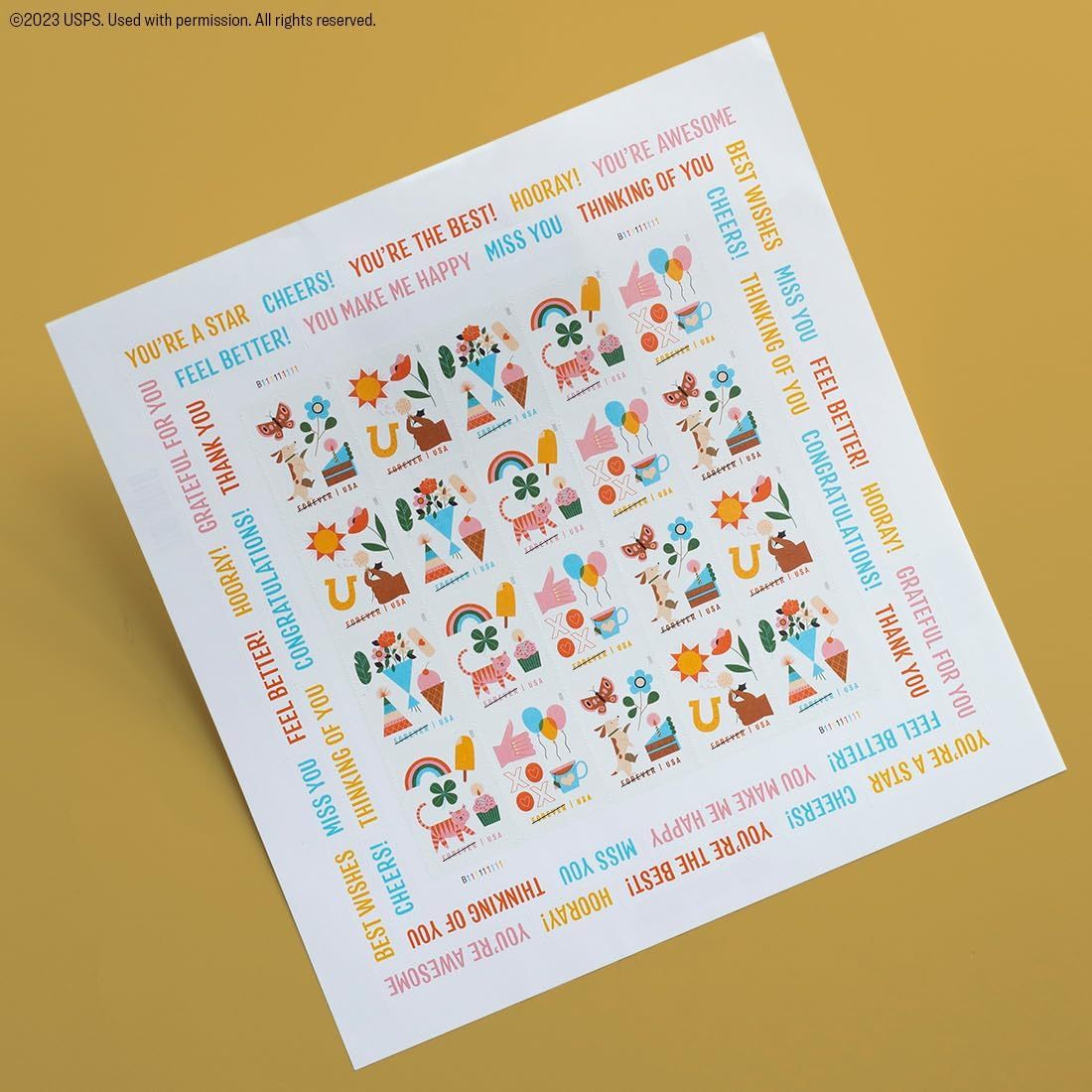 2023 Thinking of You Postage Forever Stamp US First Class Letter Card - Kestreli