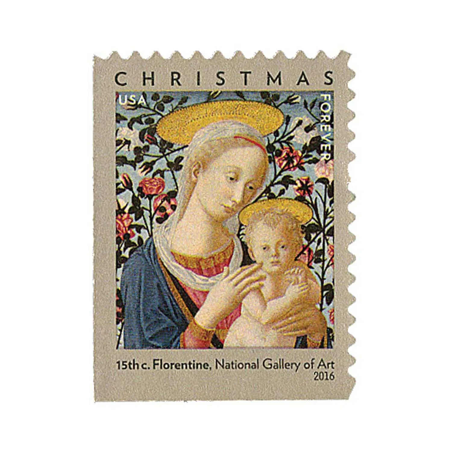 (2016) USPS Florentine Madonna and Child Forever Stamps - Kestreli