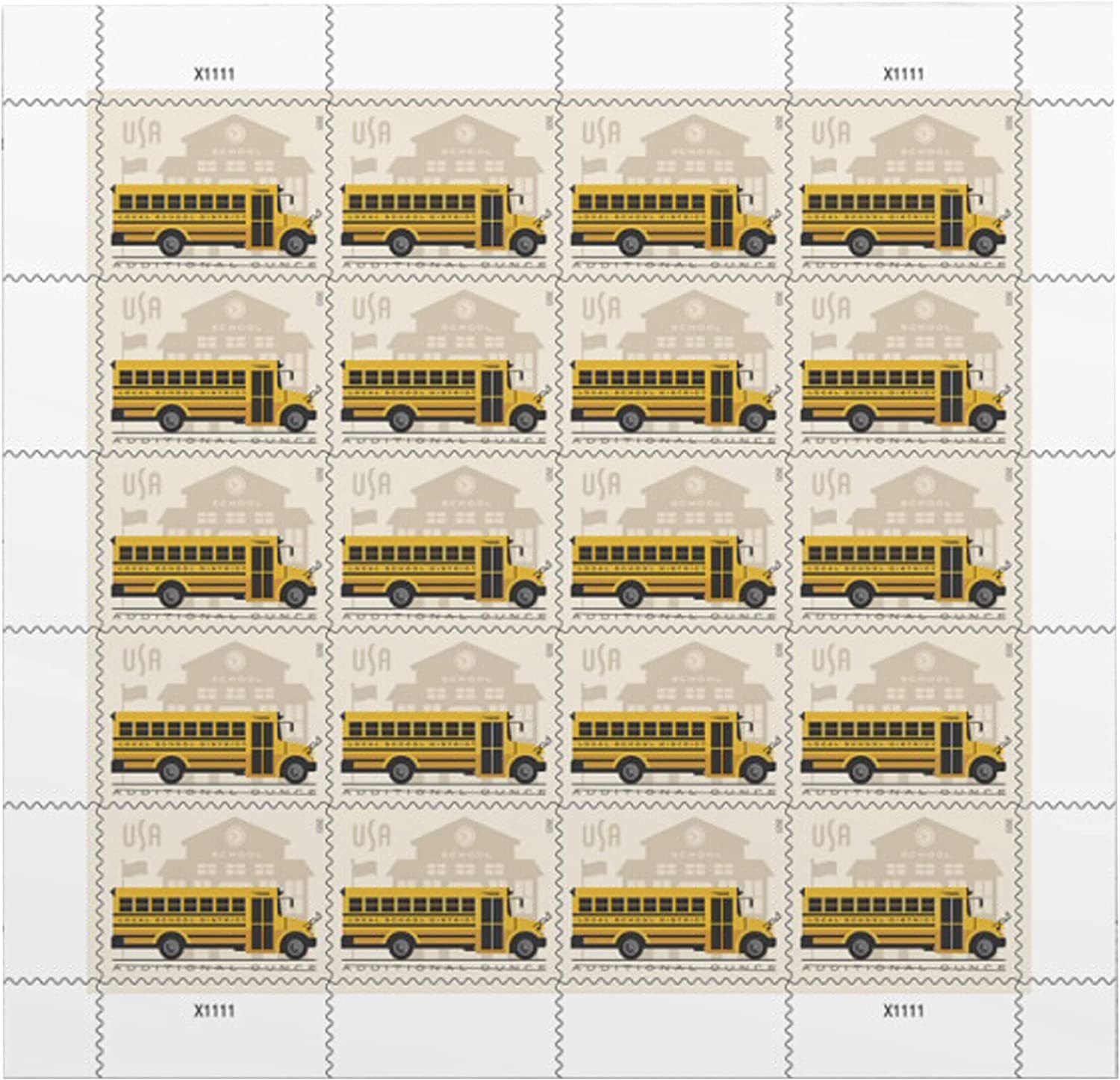 2023 US School Bus Additional Ounce Postage Stamps 1 Coil of 100 - Kestreli