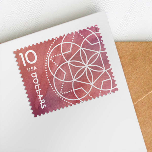2023 US 10 Dollar Floral Geometry Stamps - Kestreli