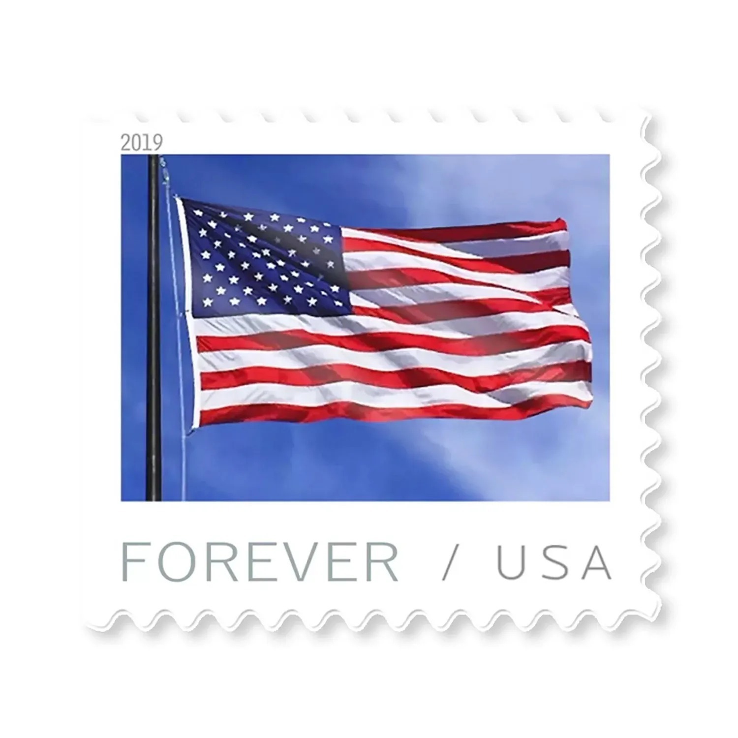 2019 USPS Flag Forever First Class Postage Stamps - Kestreli