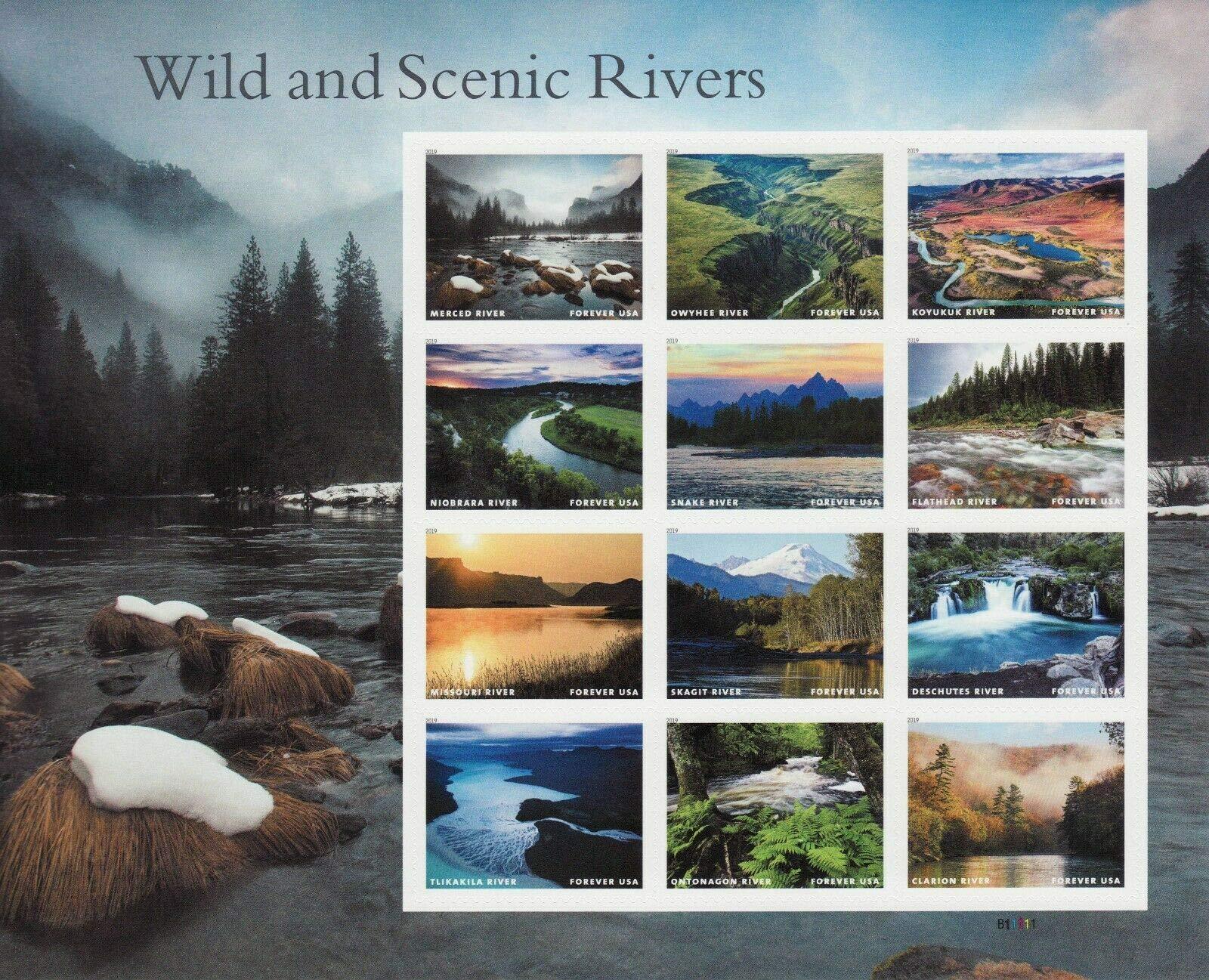 2019 US Wild And Scenic Rivers Forever First Class Postage Stamps - Kestreli