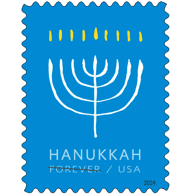 2024 USPS Hanukkah  Forever Stamps, Sheet of 20 - Kestreli