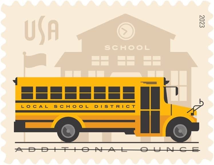 2023 US School Bus Additional Ounce Postage Stamps 1 Coil of 100 - Kestreli