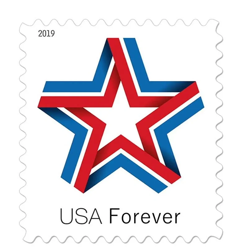 (2019) USPS Star Ribbon Forever Stamps - Kestreli