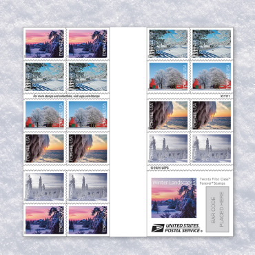 2025 Winter Landscapes Stamps, Book of 20 - Kestreli