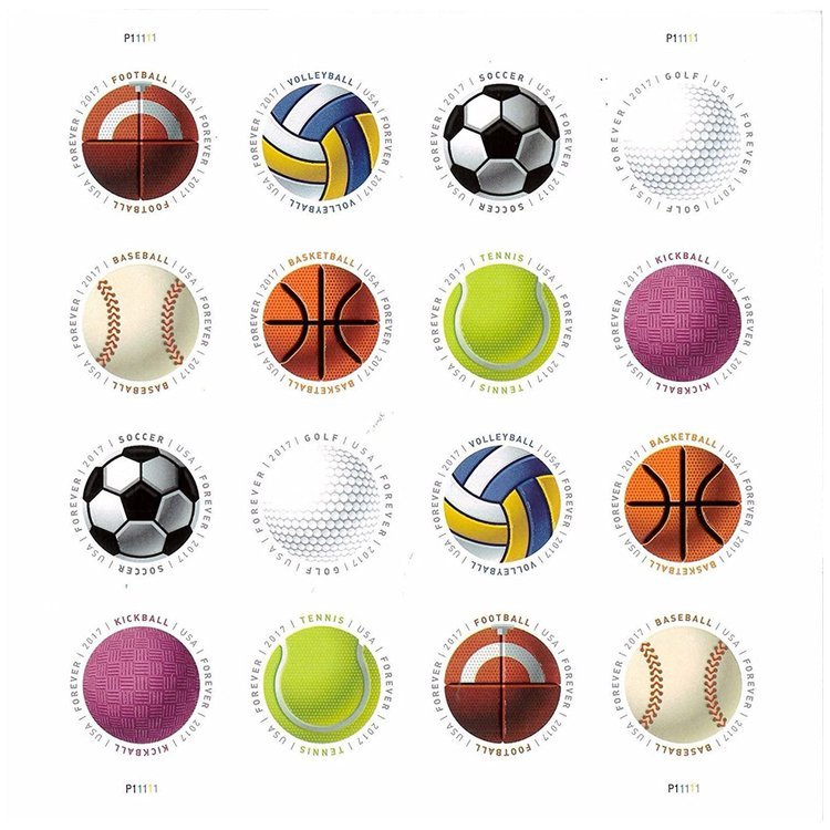 (2017) USPS Have a Ball! Baseball Basketball Vollyball Postage Stamps - Kestreli