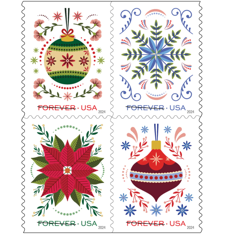 2024 Holiday Joy Forever Stamps, Book of 20|Multiple Stamp Designs - Kestreli