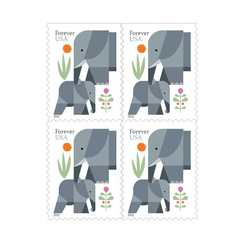 2022 US Elephants First Class Forever Stamps - Kestreli