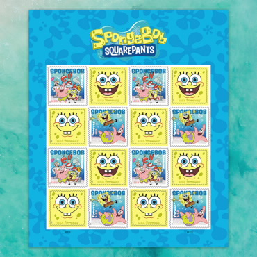 2025 SpongeBob Squarepants Stamps,Sheet of 16 - Kestreli