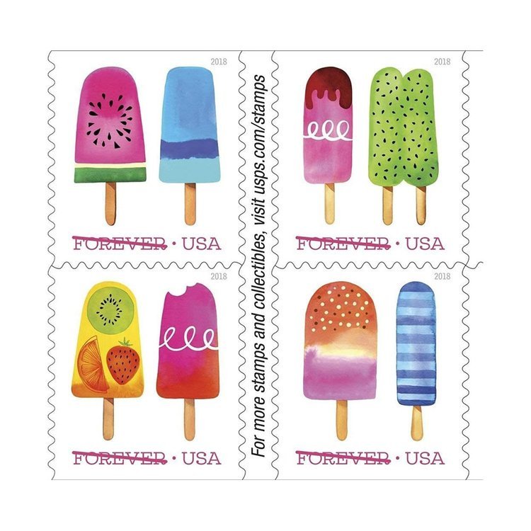 (2018) USPS Ice Cream Self Forever Stamps - Kestreli