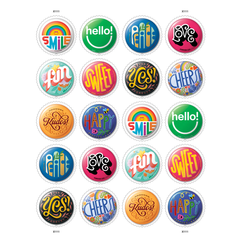 Pinback Buttons Forever Stamp - 2024 - Kestreli