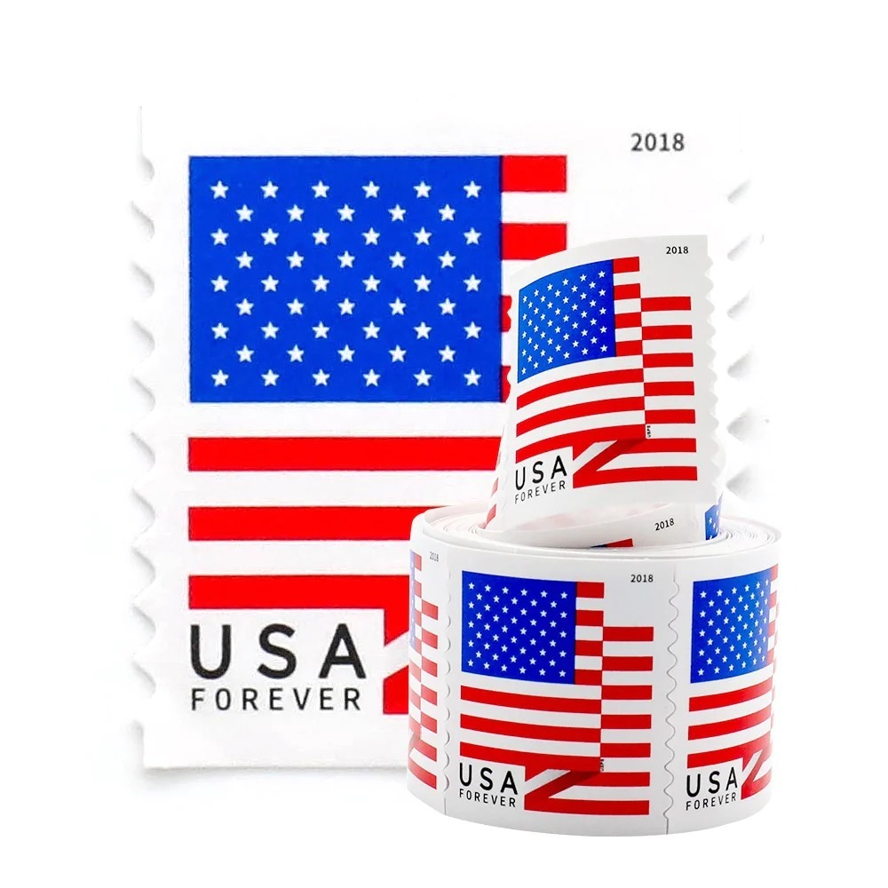 (2018) USPS Forever American Flag Stamps Rolls - Kestreli