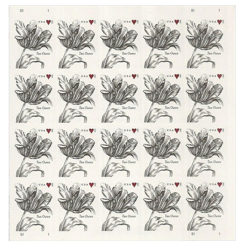 2015 Vintage Tulip Pane Postage Wedding Stamps - Kestreli