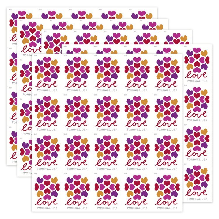 (2019) USPS Hearts Blossom Love Forever Stamps - Kestreli