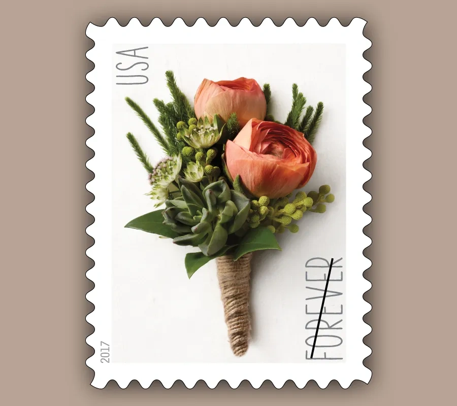 2017 USPS Celebration Boutonniere Forever Stamps - Kestreli
