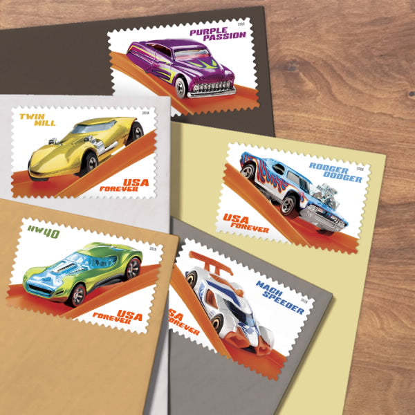 (2018) USPS Hot Wheels Stamps - Kestreli