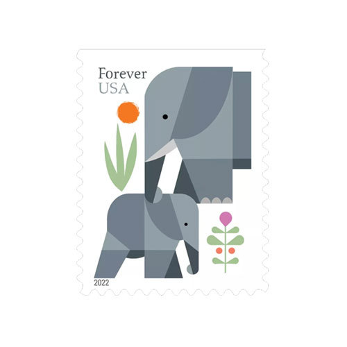 2022 US Elephants First Class Forever Stamps - Kestreli