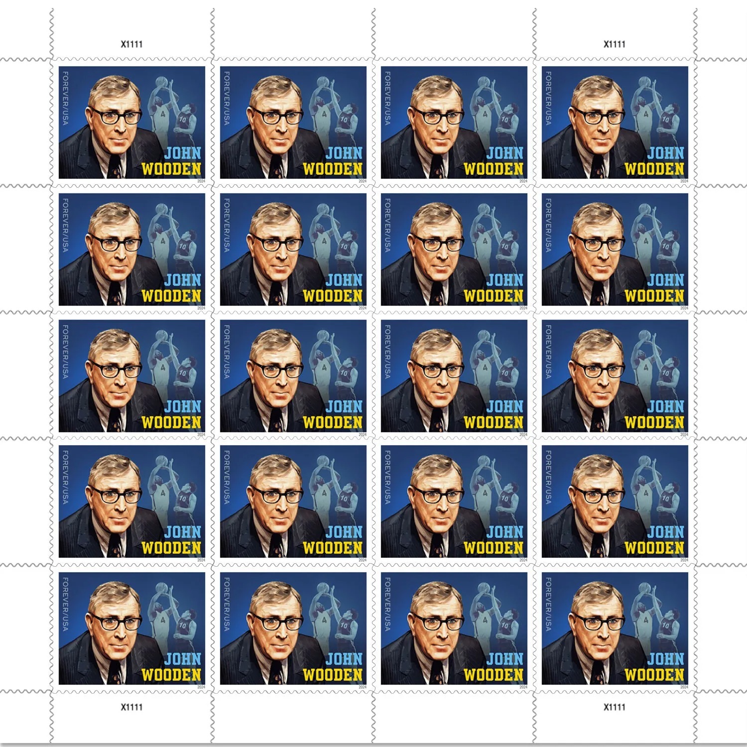 2024 U.S Forever Stamps - John Wooden - Kestreli