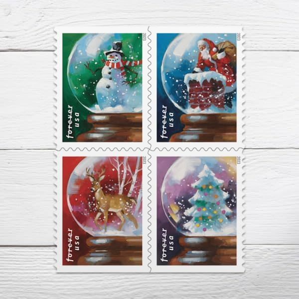2023 US Snow Globes Booklet Stamps - Kestreli