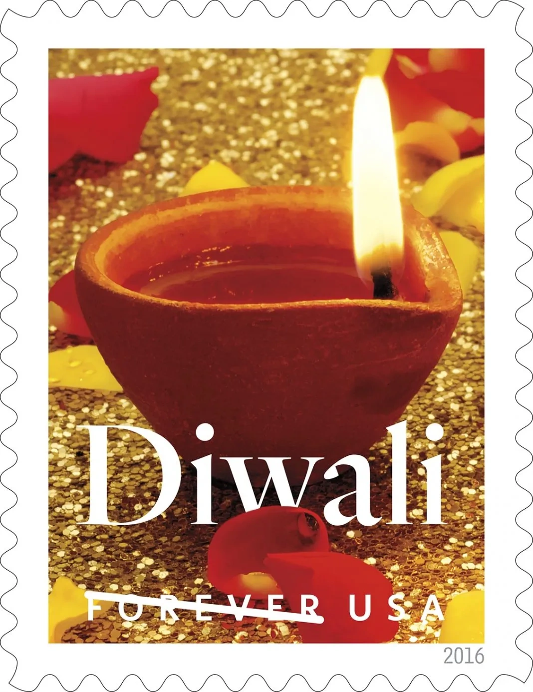 2016 USPS Diwali Celebration First Class Postage Stamps - Kestreli