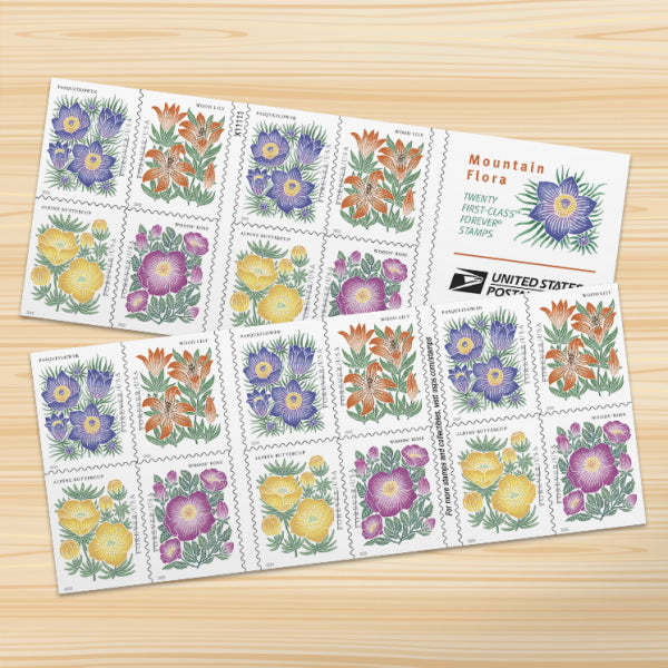 (2022) USPS Mountain Flora First-Class Forever Stamps - Kestreli