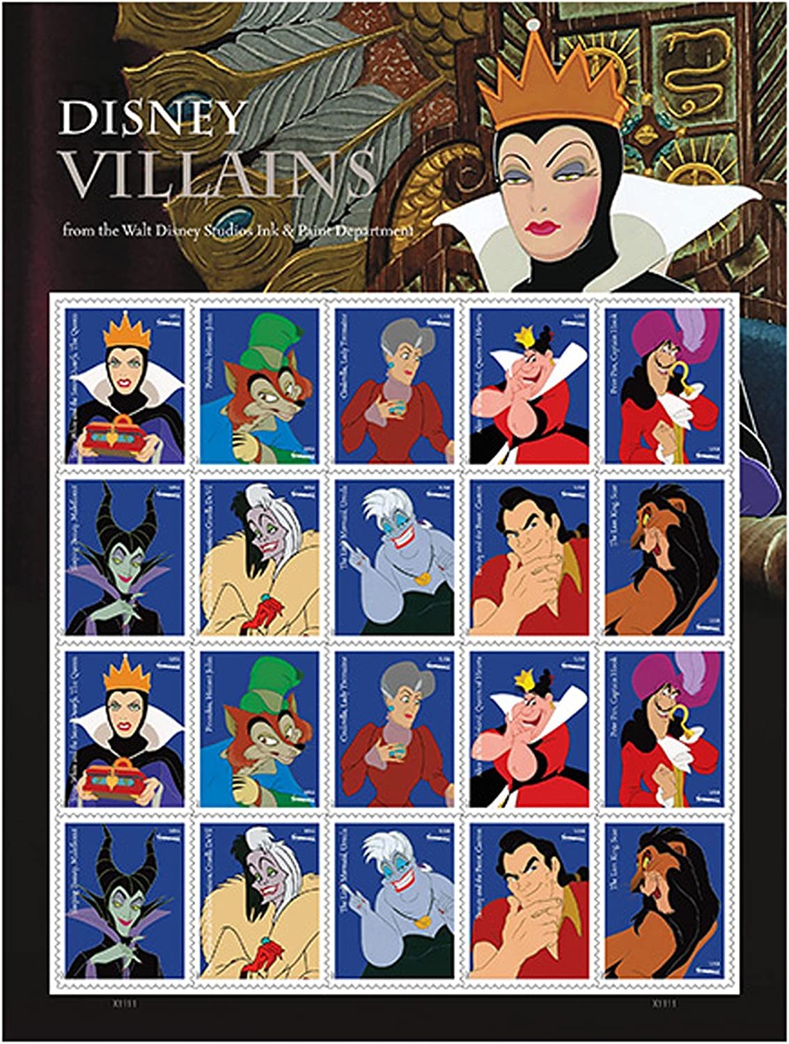 2017 USPS Walt Disney Villains Forever First Class Postage Stamps - Kestreli