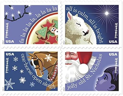 (2017) USPS Christmas Carols Forever Postage Stamps - Kestreli