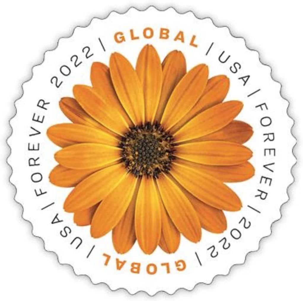 (2022) USPS Global Forever International Mail African Daisy Postage Stamps - Kestreli
