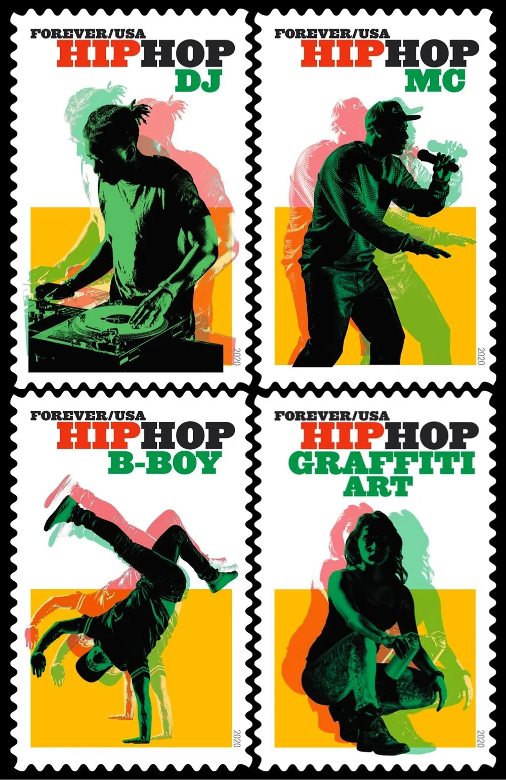 2020 USPS Hip Hop First-Class Forever Stamps - Kestreli