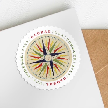 2025 Global:1794 Compass Rose Stamps Sheet of 10 - Kestreli