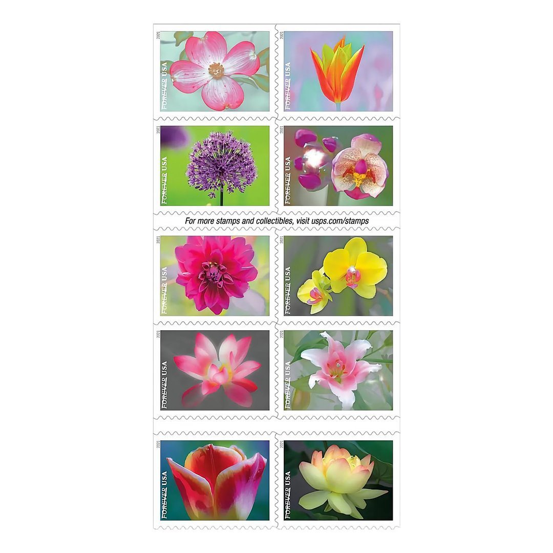 (2021) USPS Garden Beauty Forever Postage Stamps - Kestreli